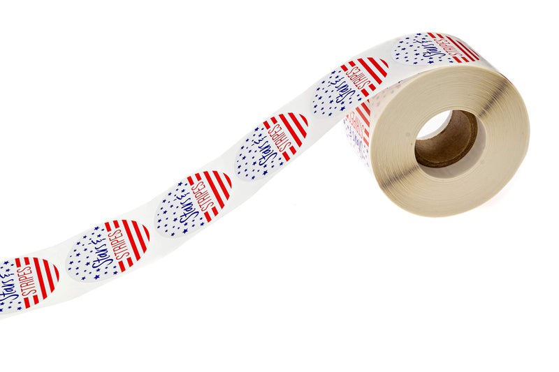 SBLABELS 500 American Stars and Stripes Stickers / 1.5" Circle 4th of July Stickers/Patriotic Labels/Perforated Sticker Roll - Image 3